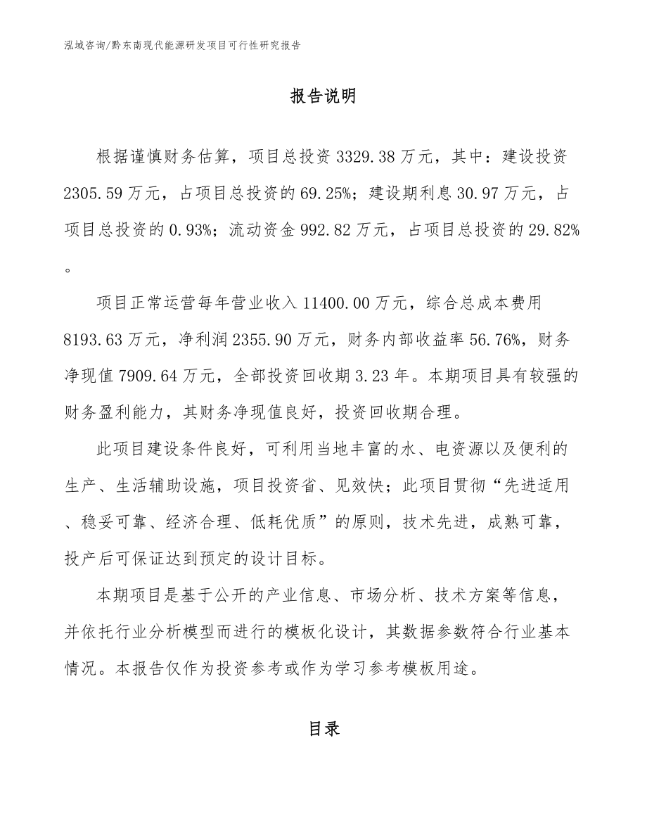 黔东南现代能源研发项目可行性研究报告（模板范本）_第2页