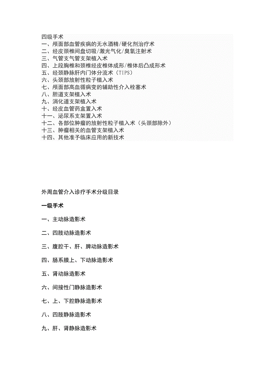 综合介入诊疗手术分级目录_第2页