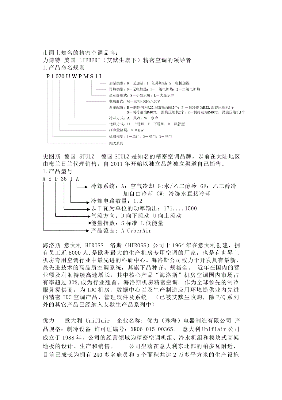 主要外国品牌精密空调.doc_第1页