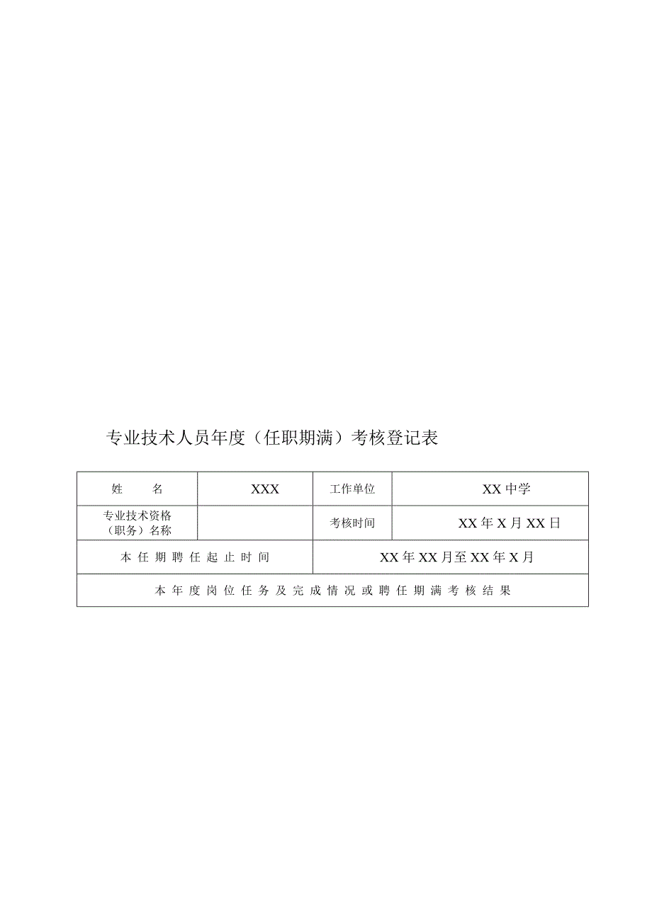 教师考核登记表_第1页