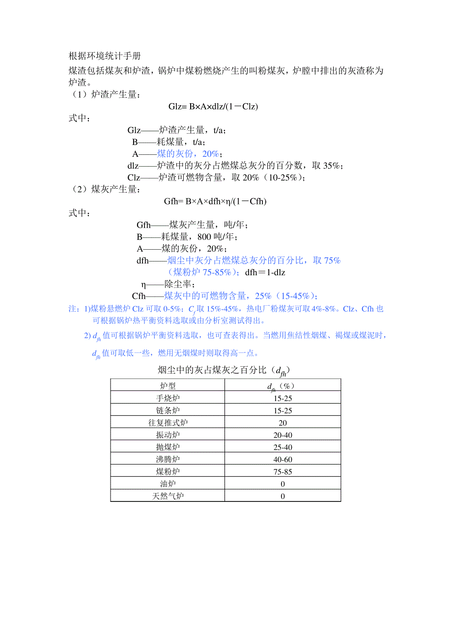 燃煤锅炉灰渣计算_第1页