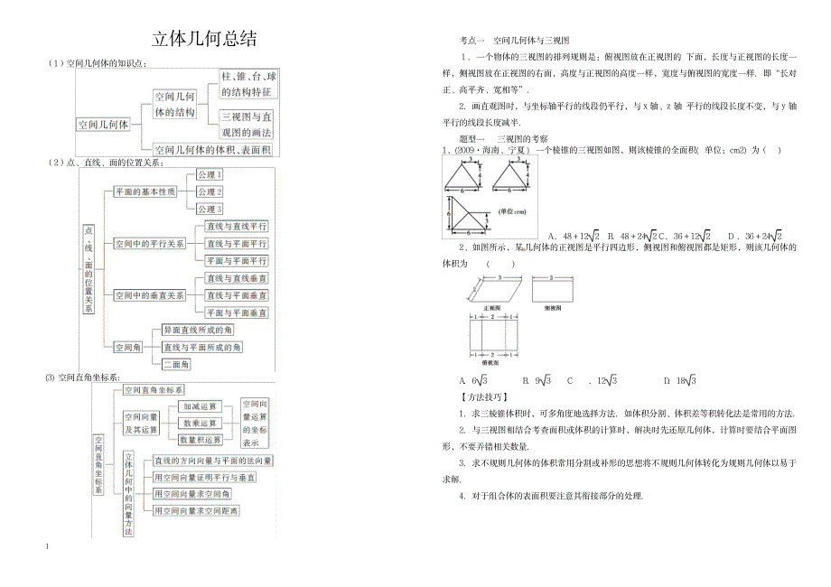 2023年立体几何知识点归纳总结题型整理_第1页