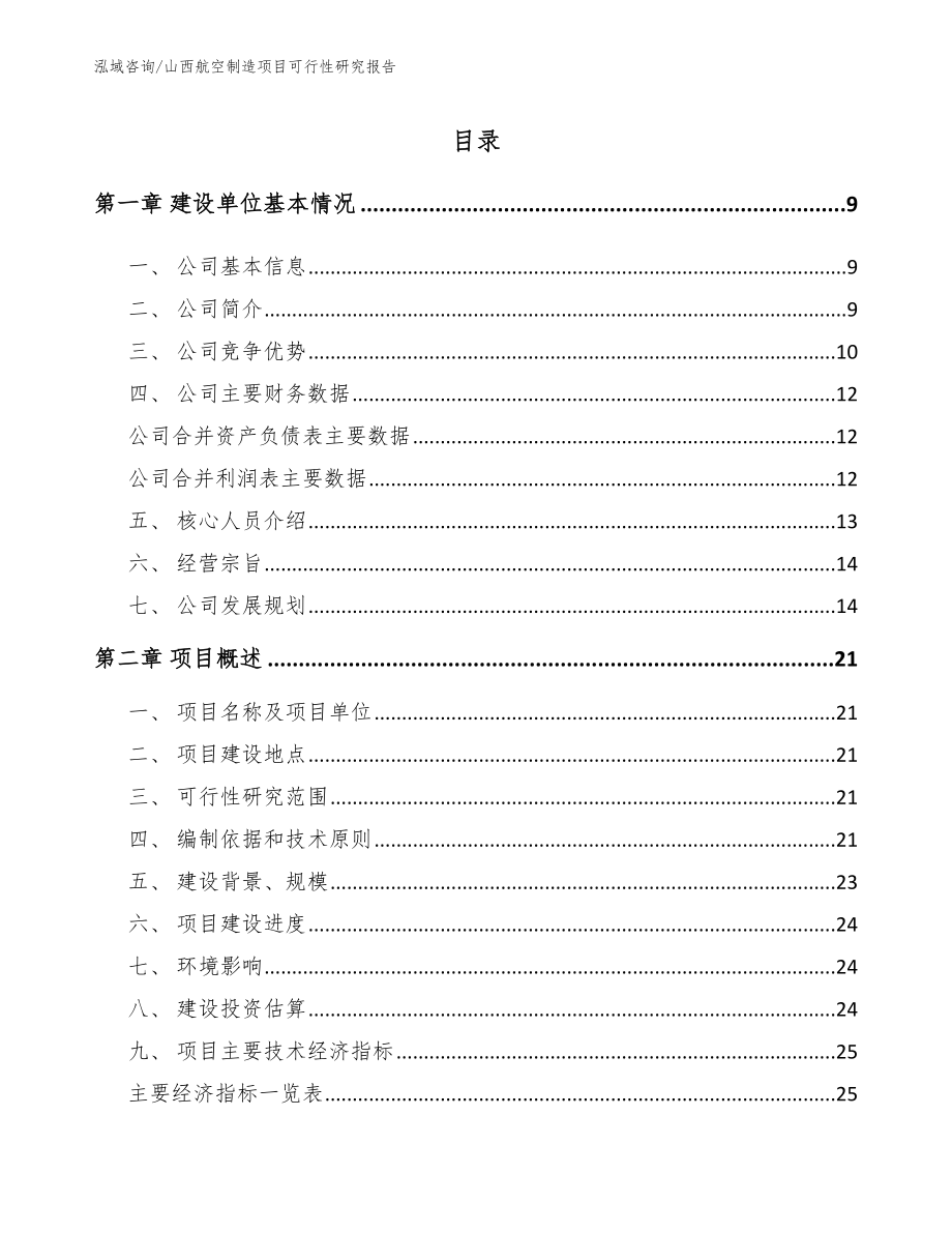 山西航空制造项目可行性研究报告（模板范文）_第2页