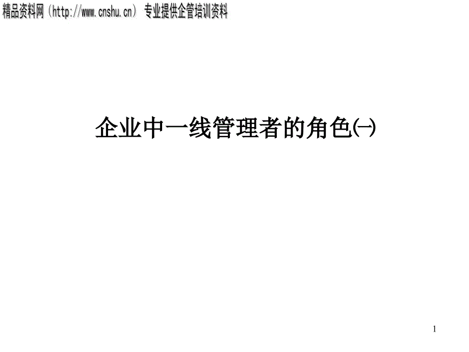 企业一线管理者的角色bvqt_第1页