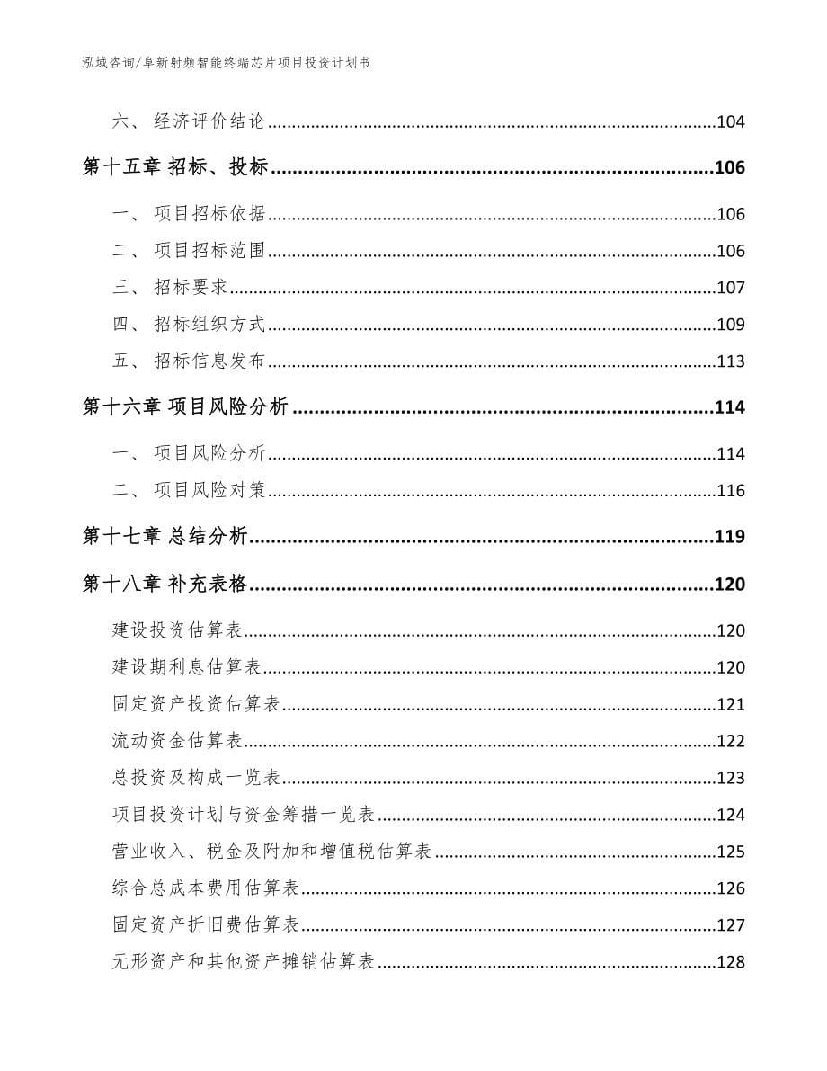 阜新射频智能终端芯片项目投资计划书参考模板_第5页