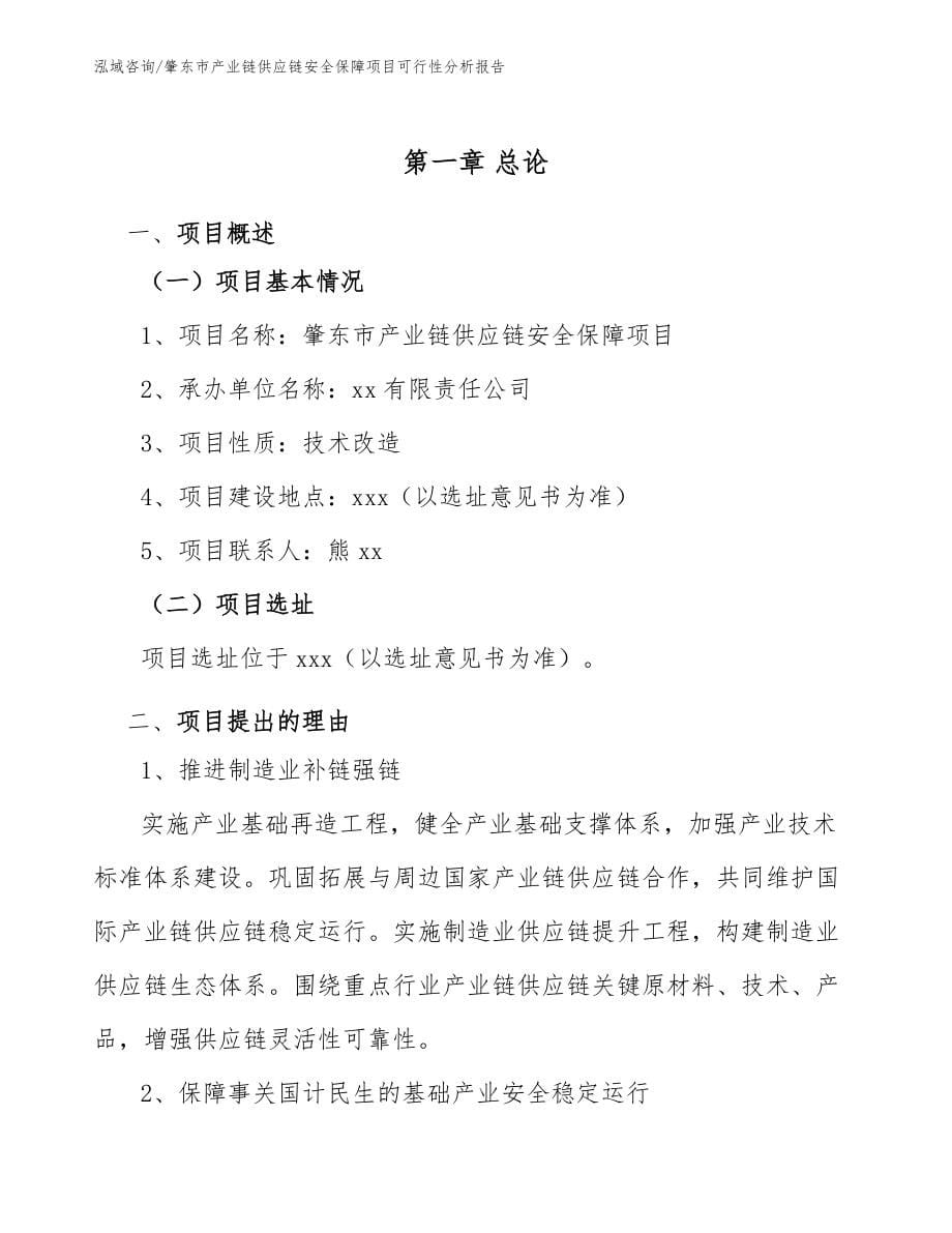 肇东市产业链供应链安全保障项目可行性分析报告模板参考_第5页