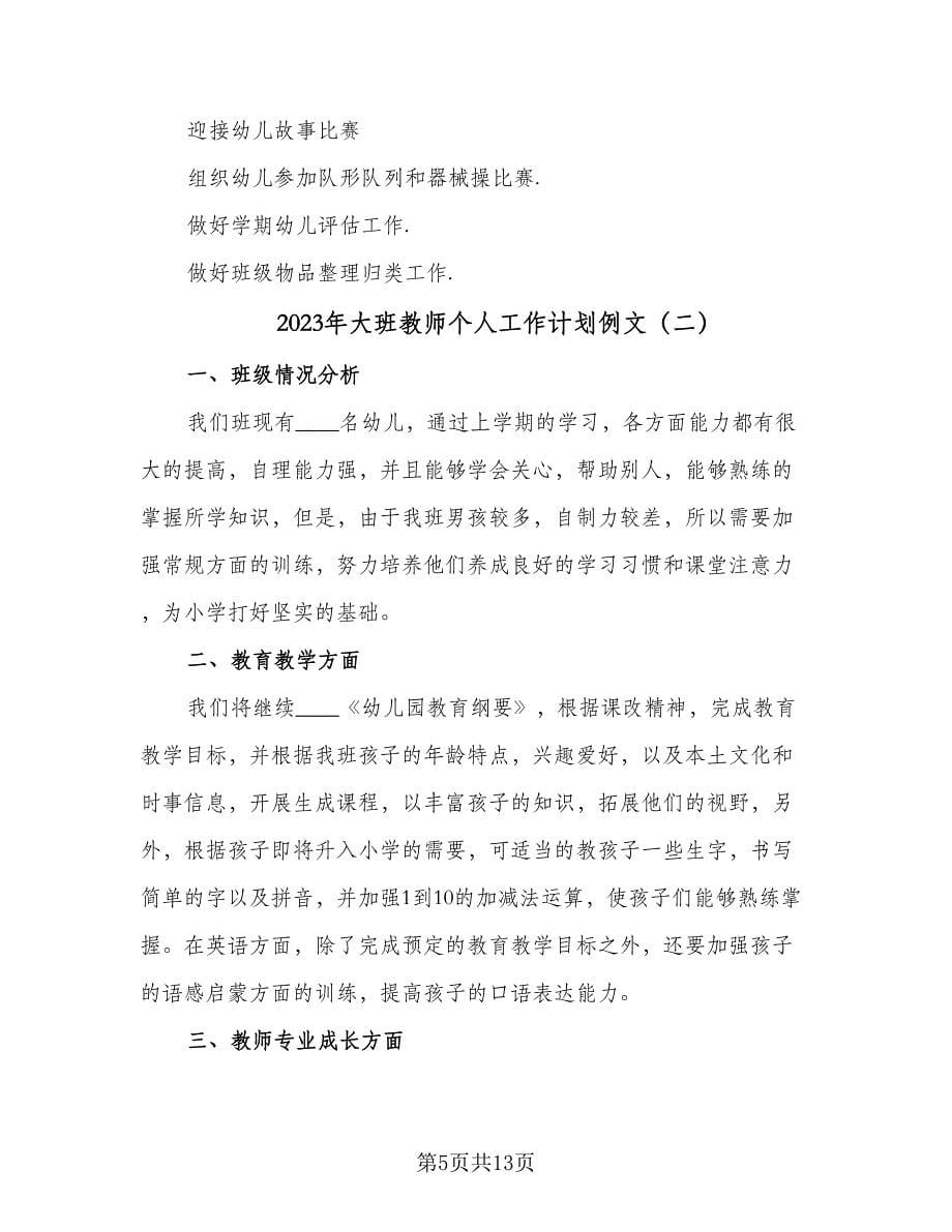 2023年大班教师个人工作计划例文（四篇）.doc_第5页