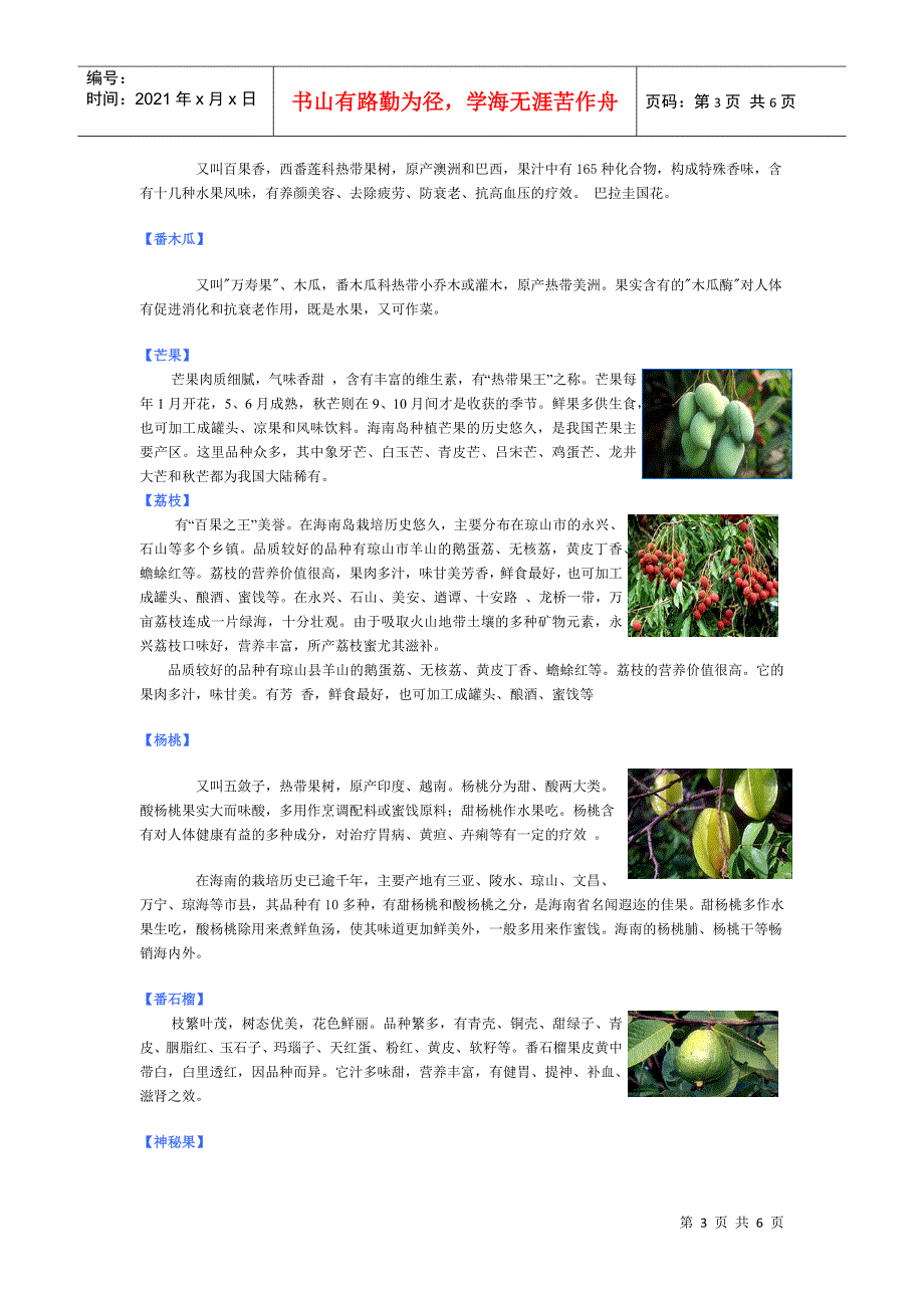 海南热带、亚热带水果种类繁多品质优良_第3页