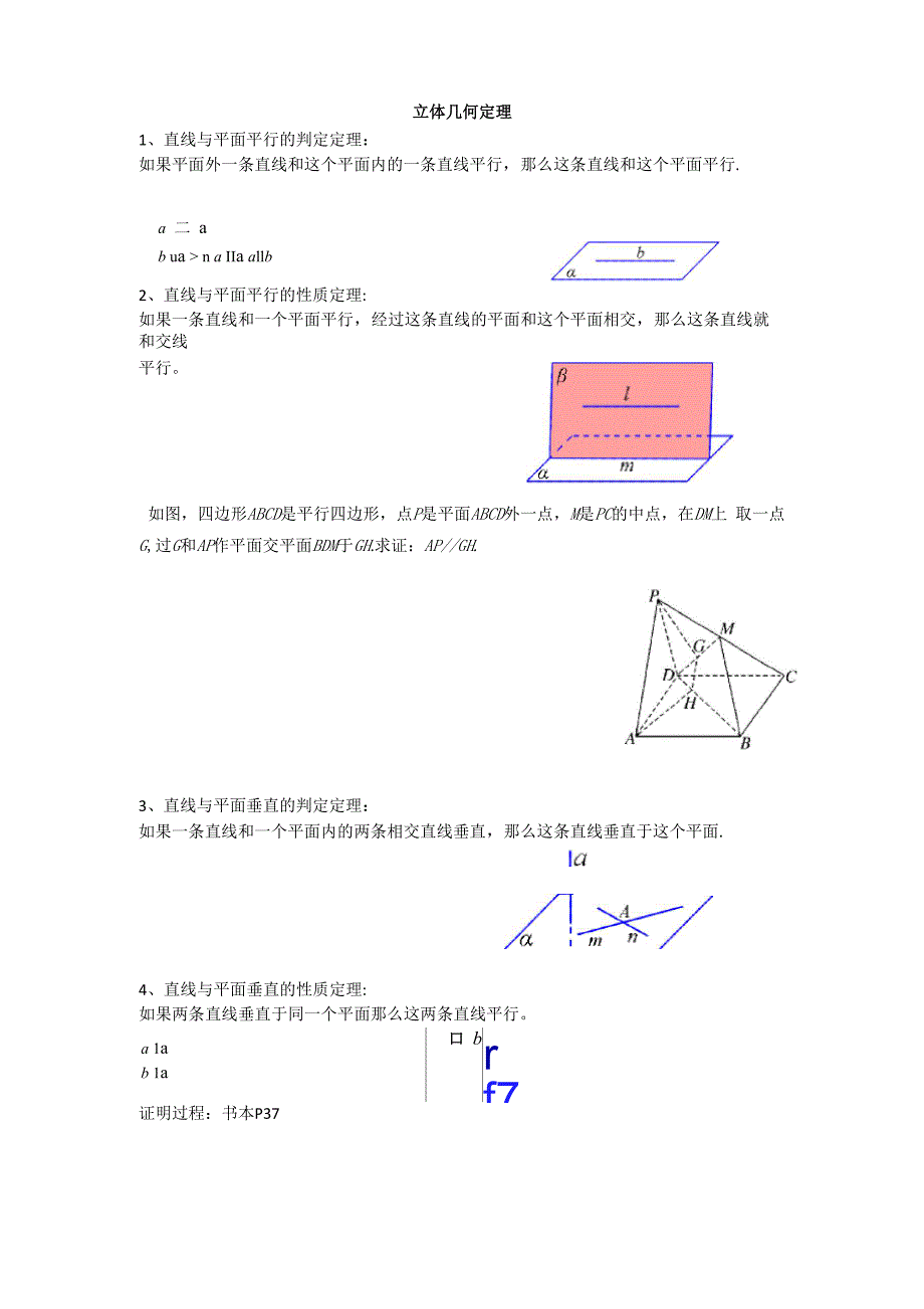 立体几何8个定理_第1页