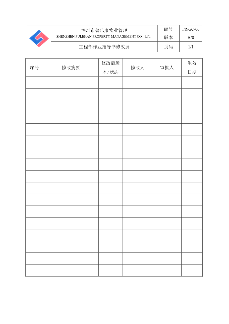 房地产物业管理 深圳某物业公司工程部作业指导书_第1页