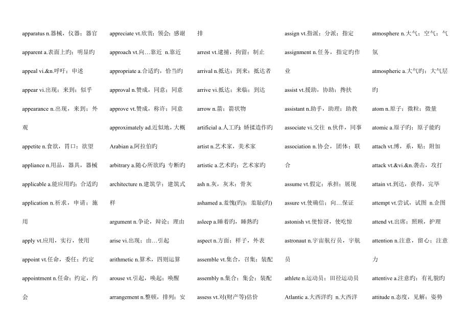 2023年新版大学英语四级考试词汇表.doc_第3页