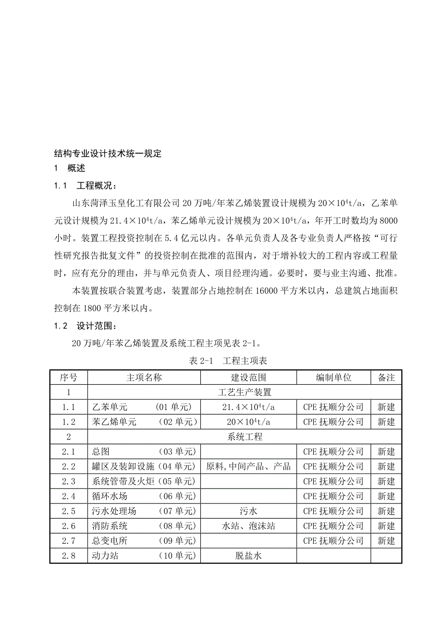 结构专业统一规定_第1页