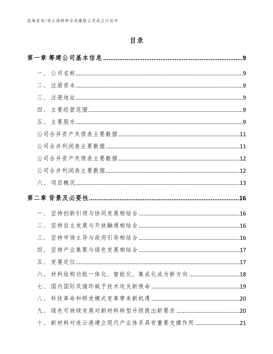 连云港特种合成橡胶公司成立计划书（参考模板）_第2页