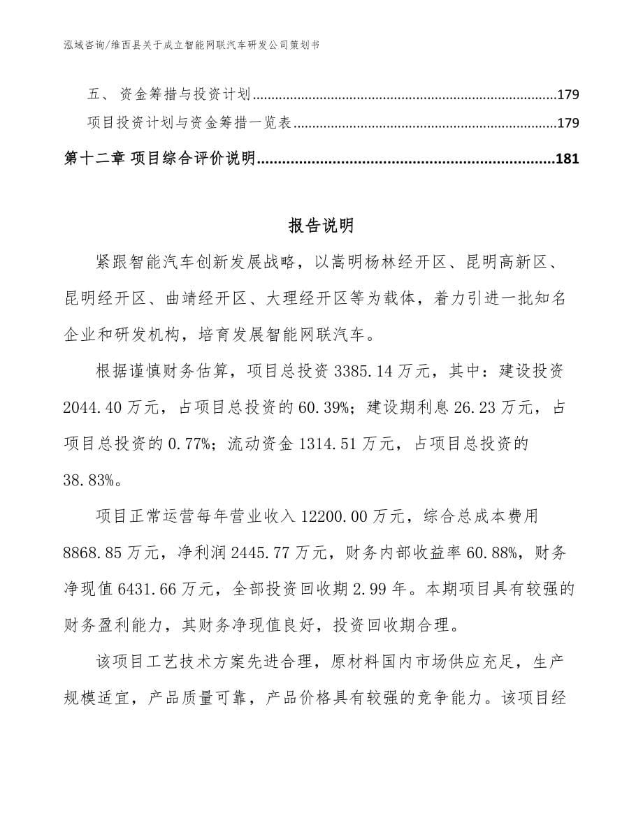 维西县关于成立智能网联汽车研发公司策划书_第5页