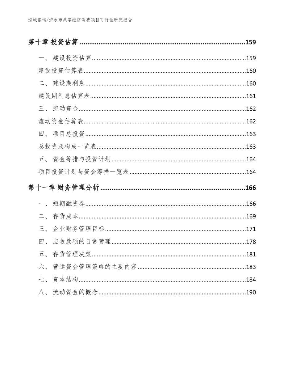 泸水市共享经济消费项目可行性研究报告_第5页