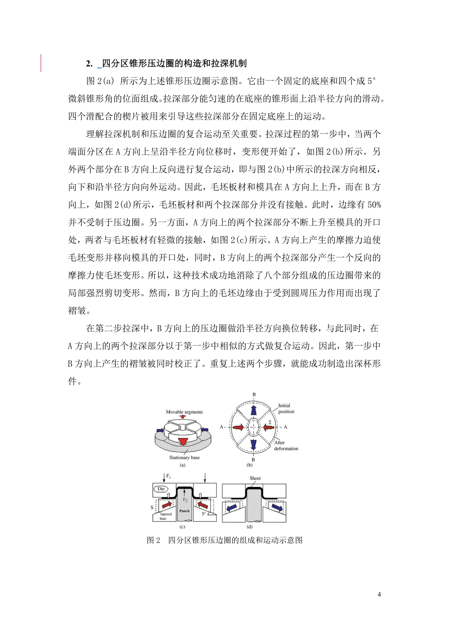 外文翻译新型四分区锥形压边力摩擦辅助拉深的工艺_第4页