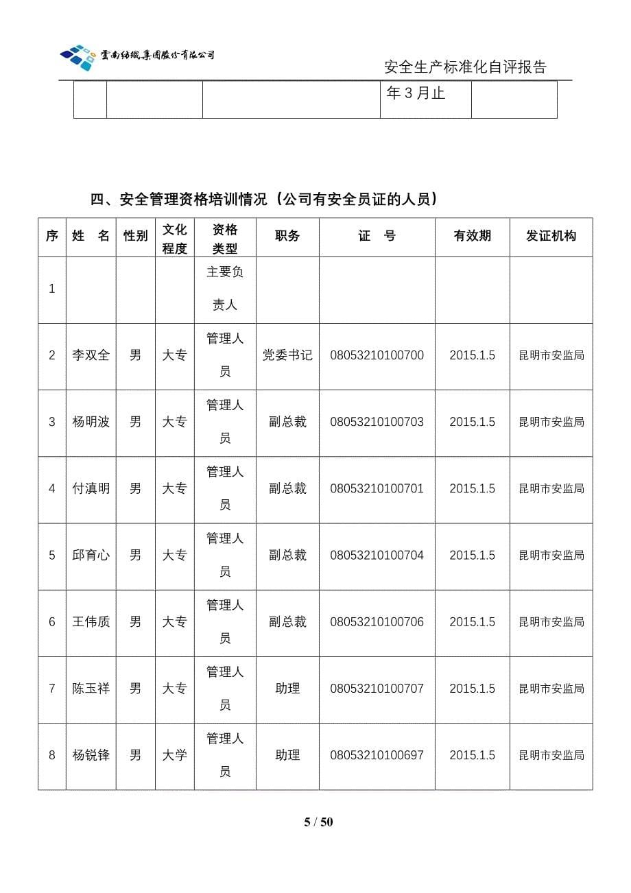 某股份公司安全生产标准化自评报告_第5页