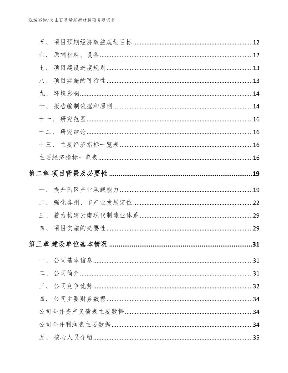 文山石墨烯基新材料项目建议书模板参考_第3页