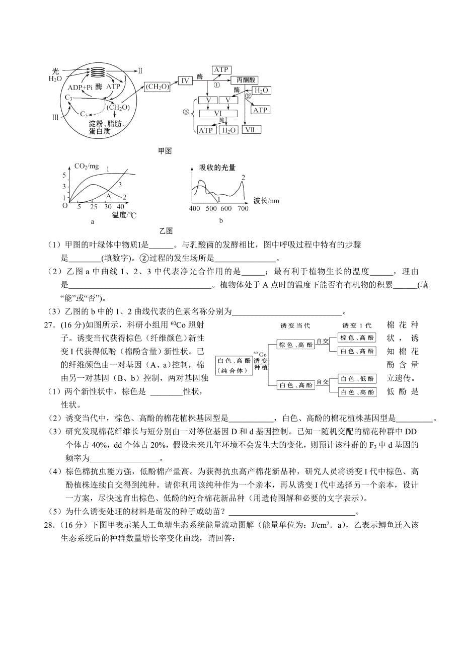 广东省江门市2013届高三2月高考模拟理综试题(WORD版).doc_第5页