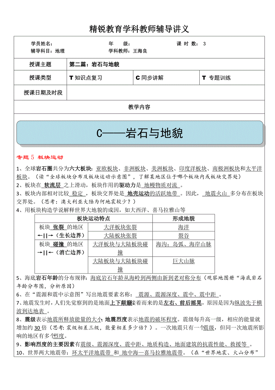 高一会考地理TCT岩石与地貌_第1页