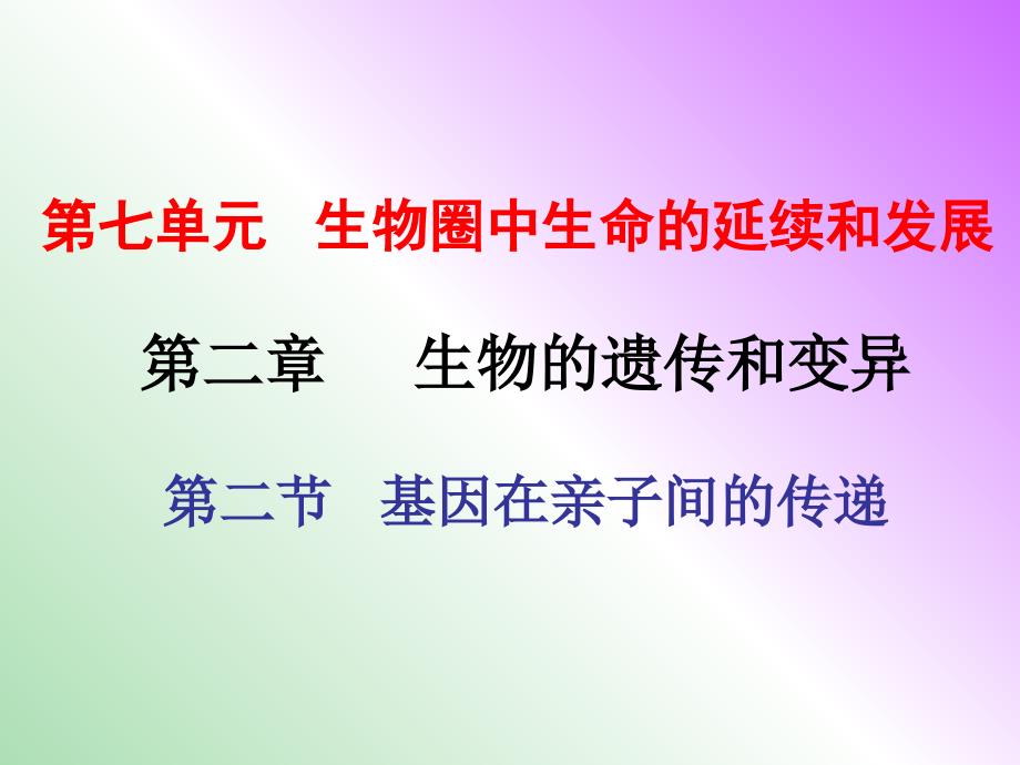 八年级生物下册 第七单元 第二章 第二节 基因在亲子间的传递课件 新人教版.ppt_第1页