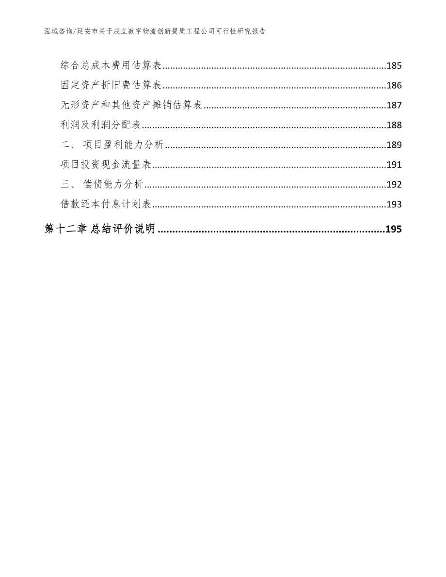 延安市关于成立数字物流创新提质工程公司可行性研究报告_范文模板_第5页