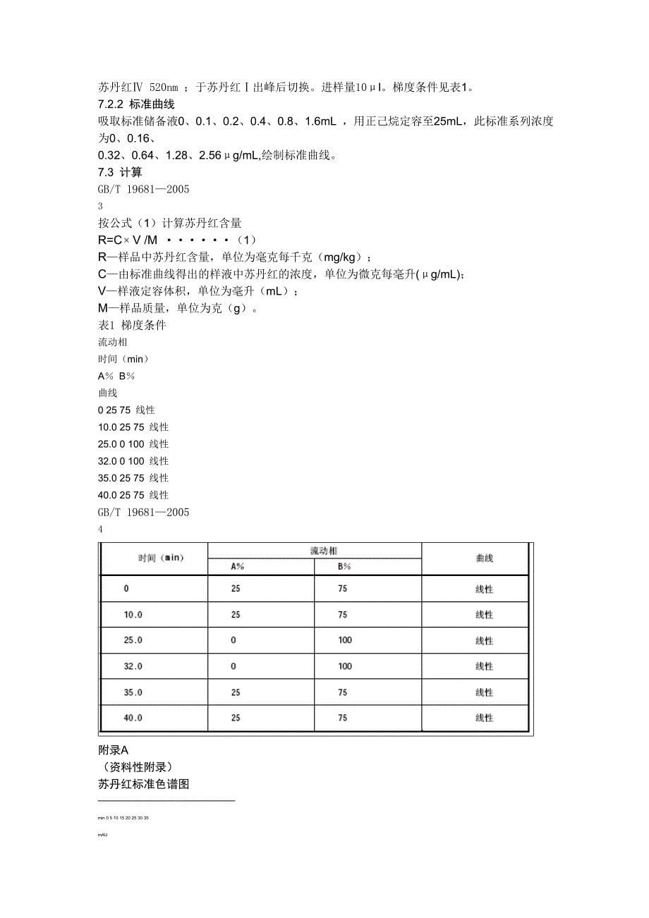 食品中苏丹红染料的检测方法高效液相色谱法国家标准_第5页