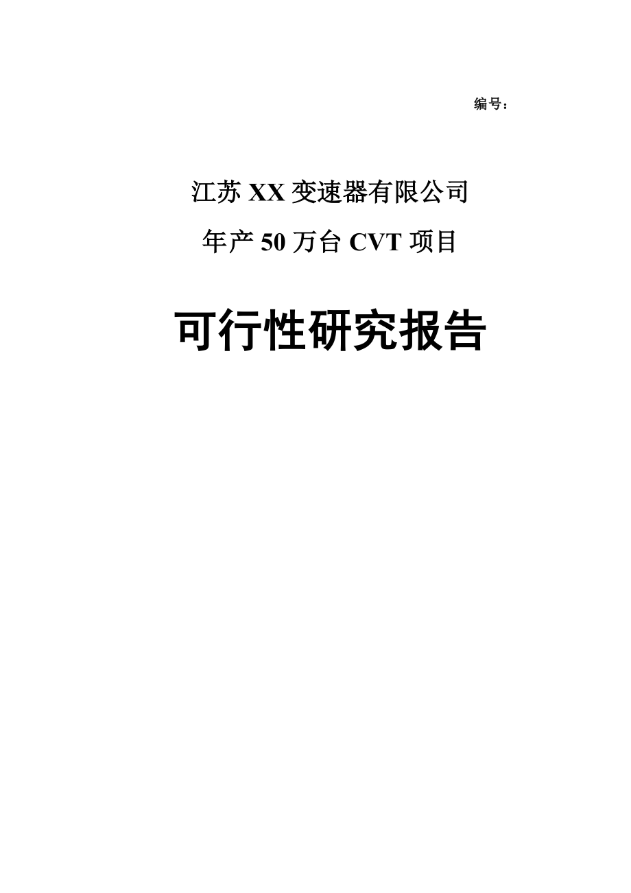 变速器有限公司年产50万台CVT项目可行性研究报告_第2页