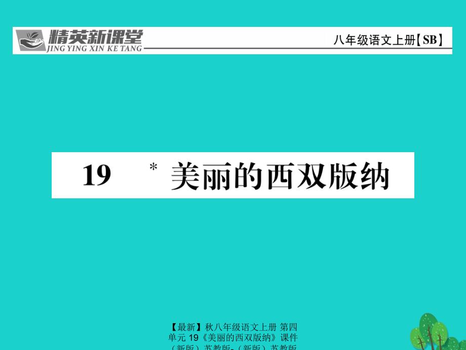 最新八年级语文上册第四单元19美丽的西双版纳课件苏教版苏教版初中八年级上册语文课件_第1页