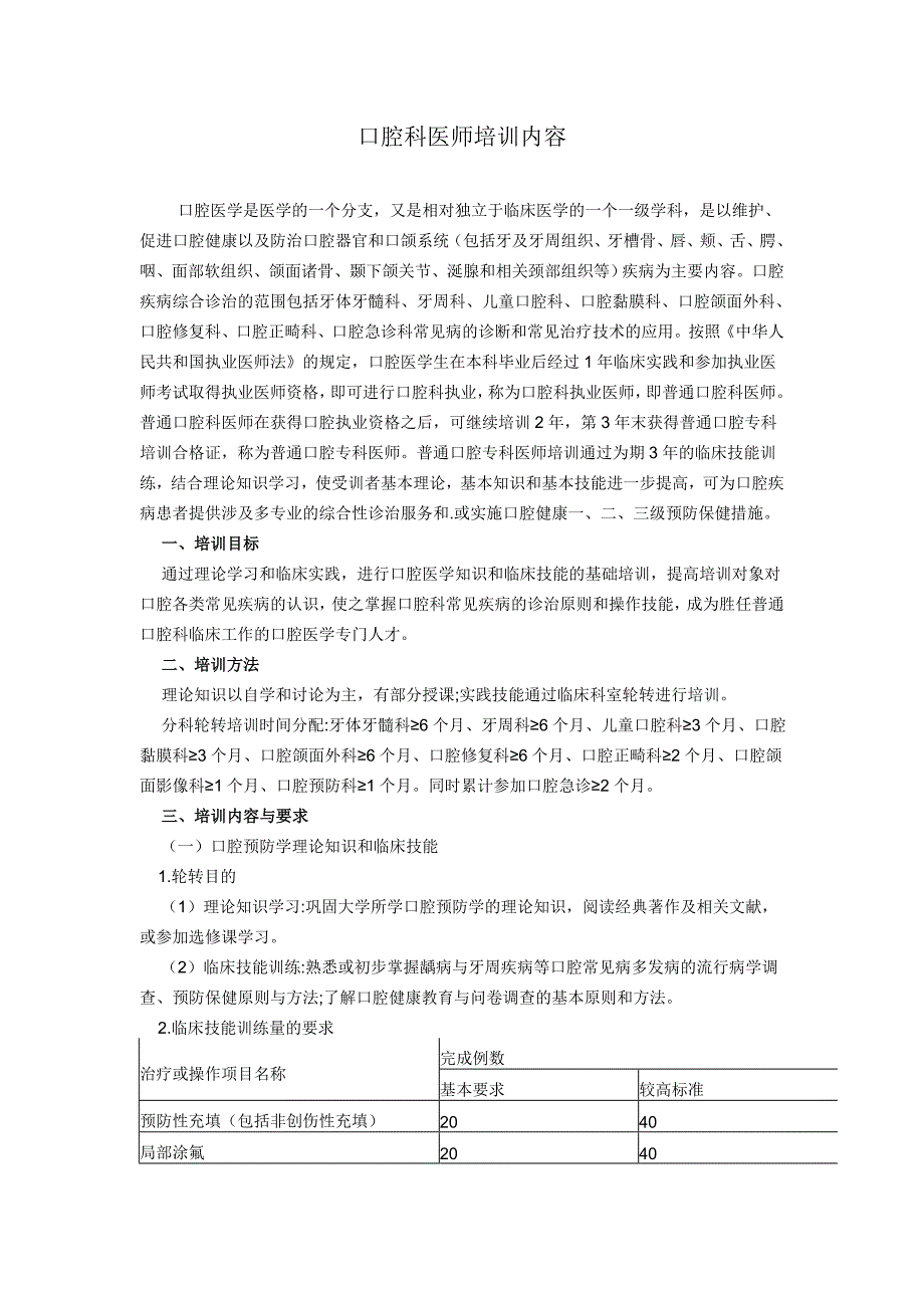 口腔科医师培训内容_第1页