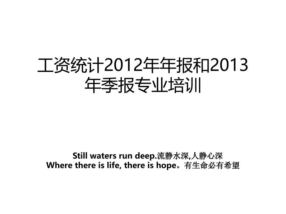 工资统计年报和2013年季报专业培训_第1页