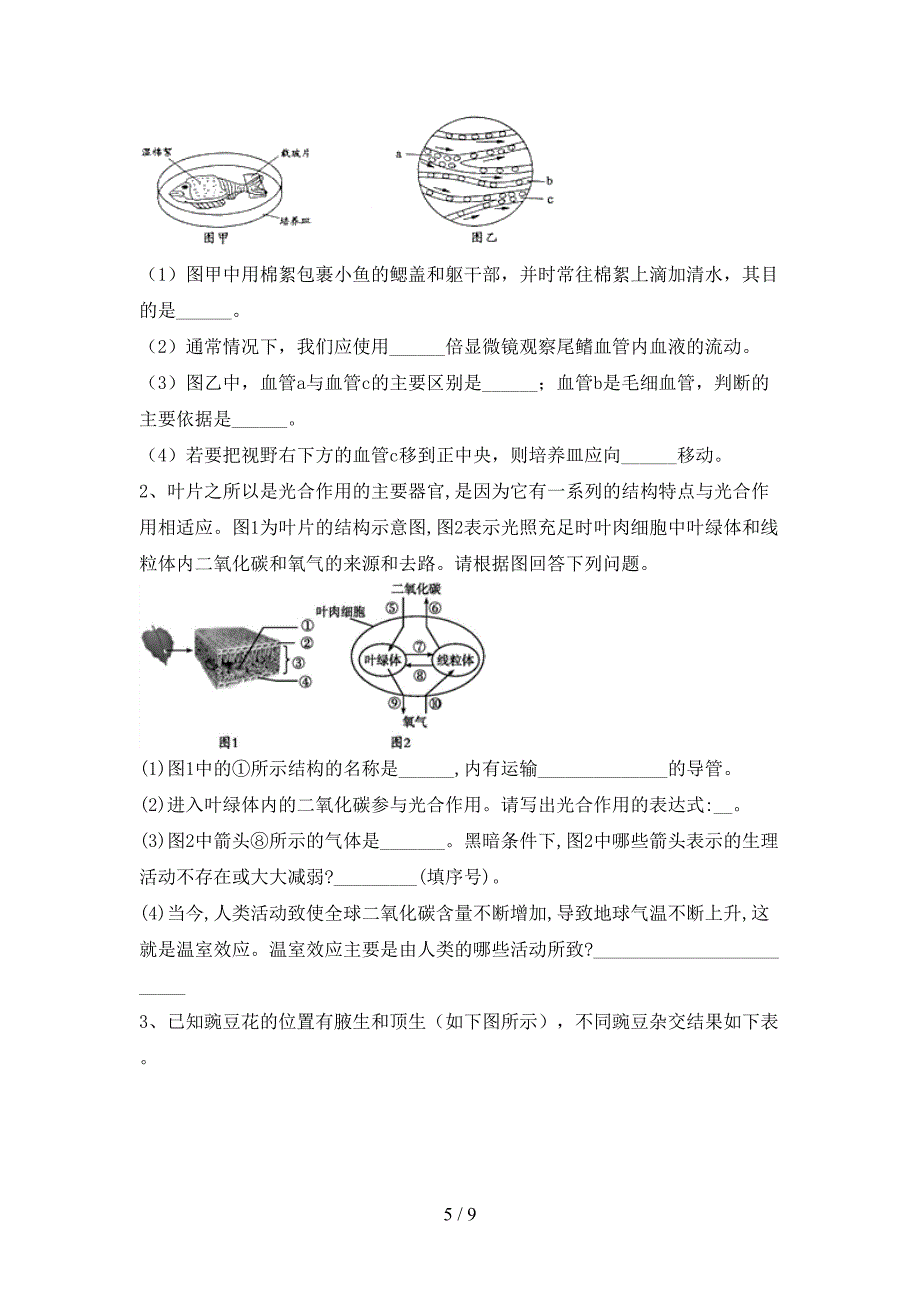 2023年冀教版九年级生物上册期末考试及答案【汇总】.doc_第5页