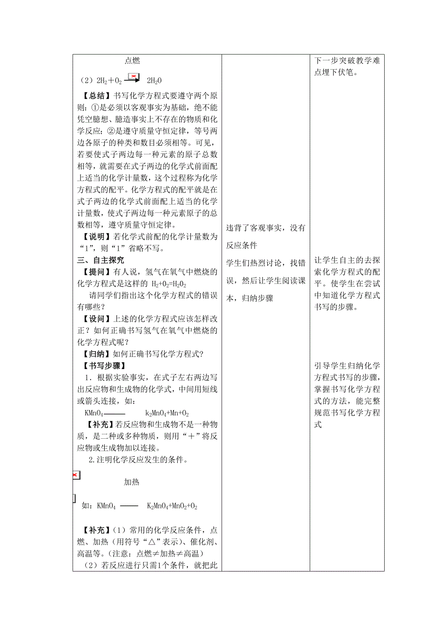 化学方程式的书写教学设计_第3页