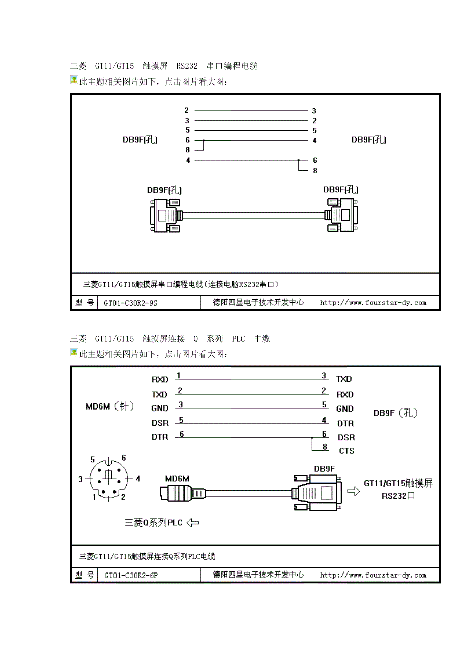 三菱系列PLC、触摸屏等工控电缆的制作图纸_第2页