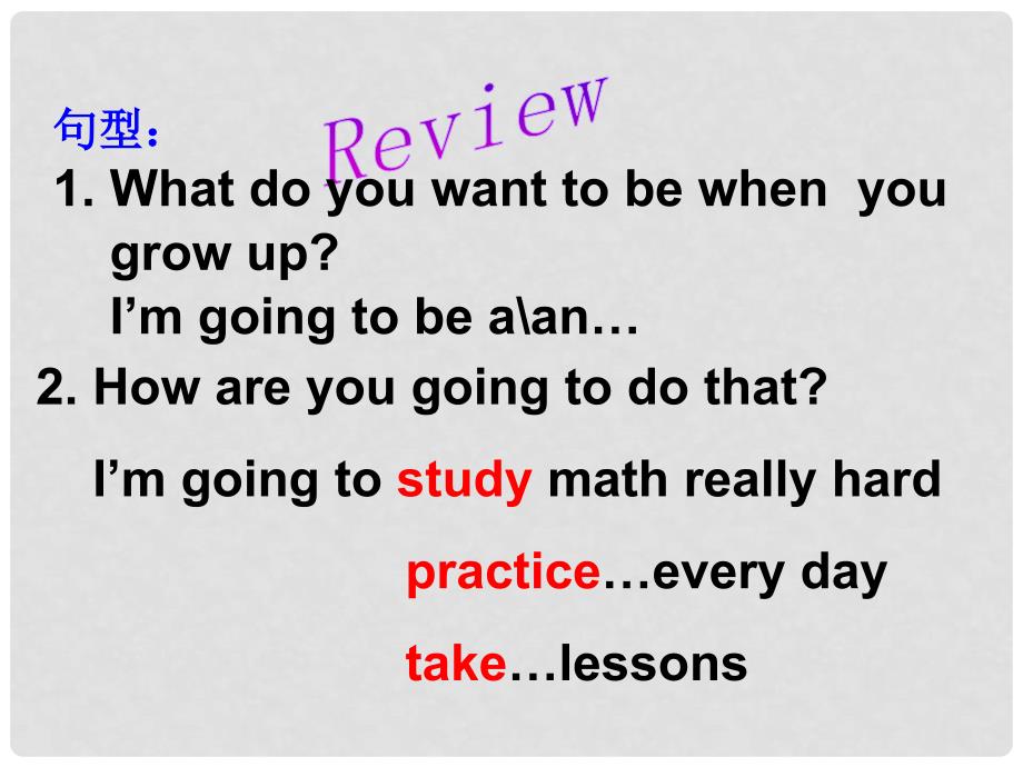 陕西省石泉县八年级英语上册 Unit 6 I’m going to study computer science Section A（Grammer Focus3c）课件 （新版）人教新目标版_第4页