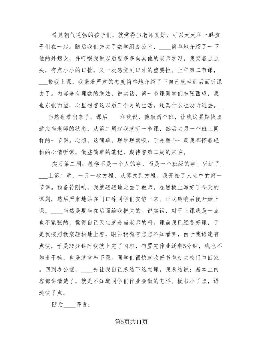 优秀大学生顶岗实习总结报告（3篇）.doc_第5页