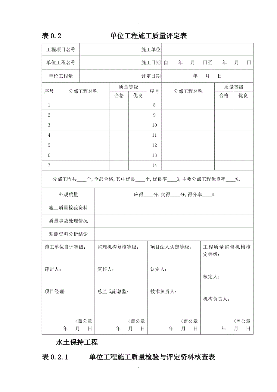 水土保持工程质量评定表_第2页