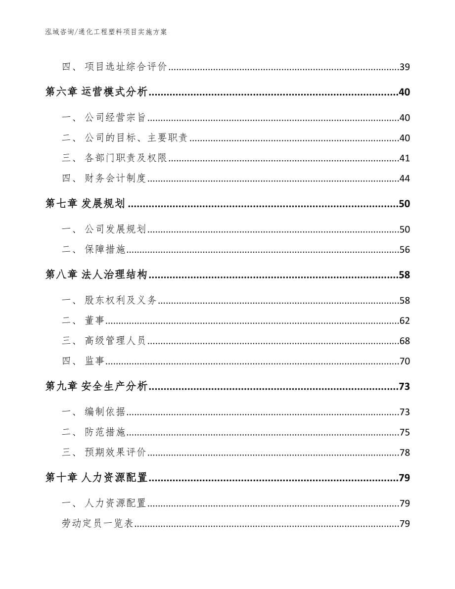 通化工程塑料项目实施方案_参考模板_第5页