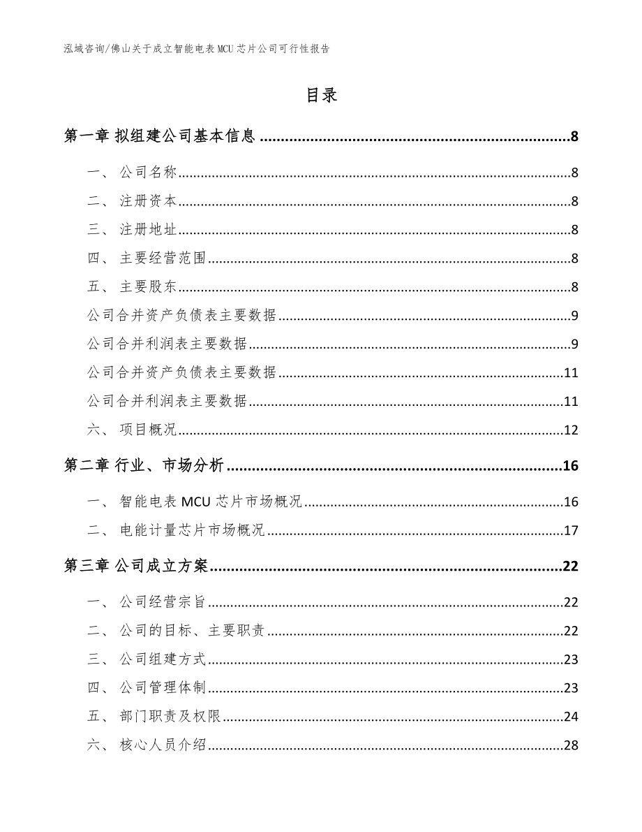 佛山关于成立智能电表MCU芯片公司可行性报告【模板】_第2页