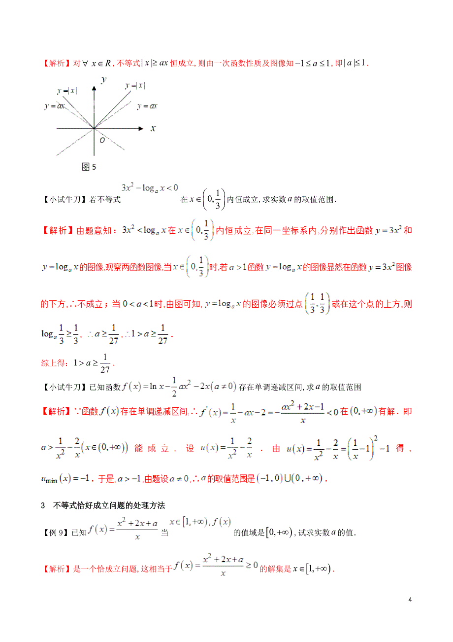 2019届高三数学 备考冲刺140分 问题24 含参数的不等式的恒成立、恰成立、能成立问题（含解析）_第4页