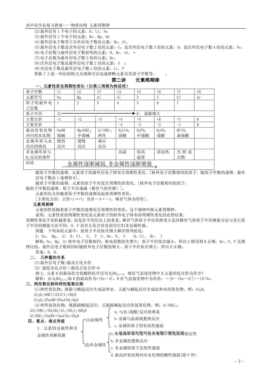 物质结构和元素周期律是中学化学教材中重要的基础理论_第2页