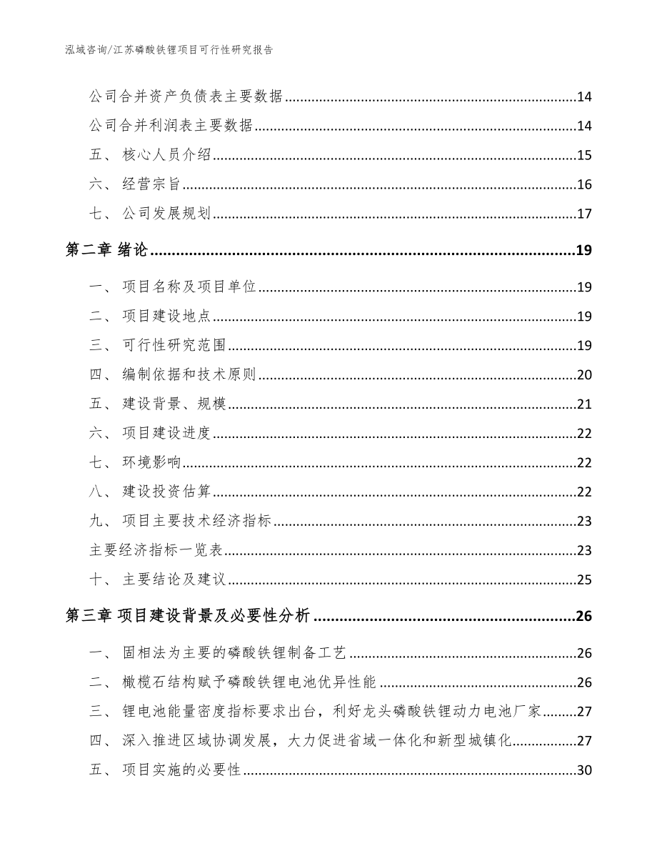 江苏磷酸铁锂项目可行性研究报告_范文参考_第4页