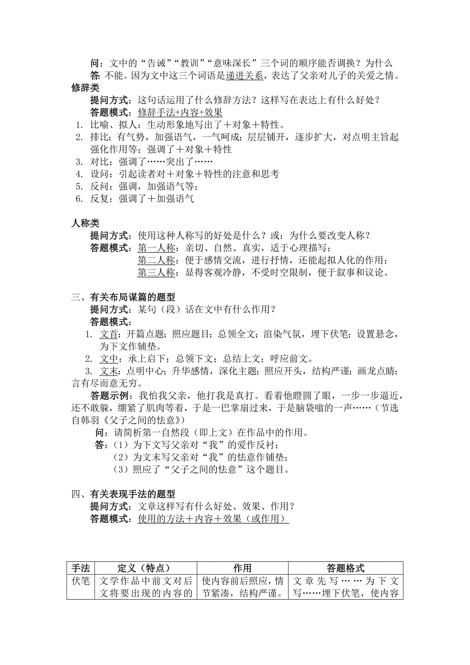 中考语文小说阅读常见题型及其解答模式_第2页