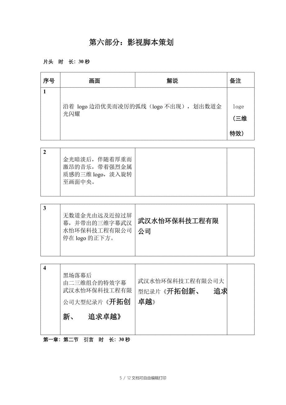 企业宣传片策划案_第5页