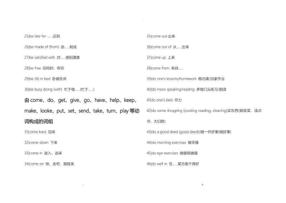 初中英语常用动词词组及短语240个_第2页