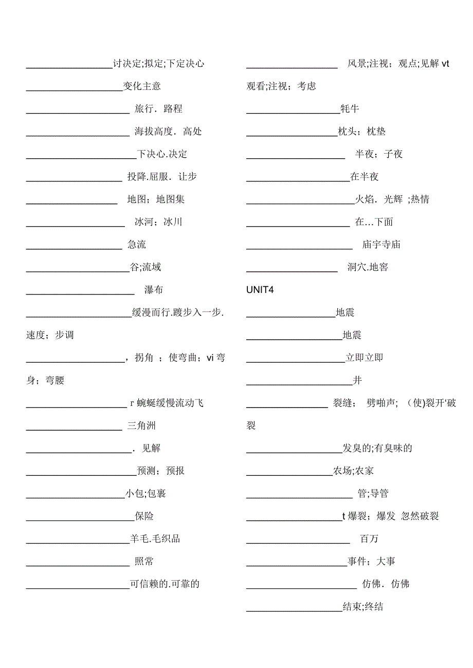 高中英语必修1至5词汇(汉译英)_第4页