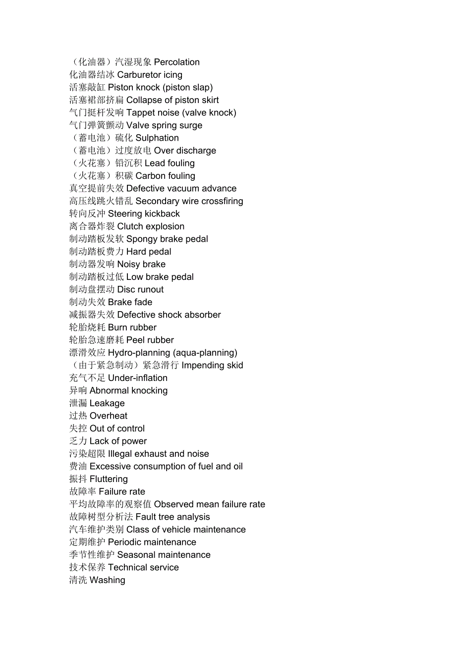 汽车维修、保养、养护专业英语词汇.doc_第3页