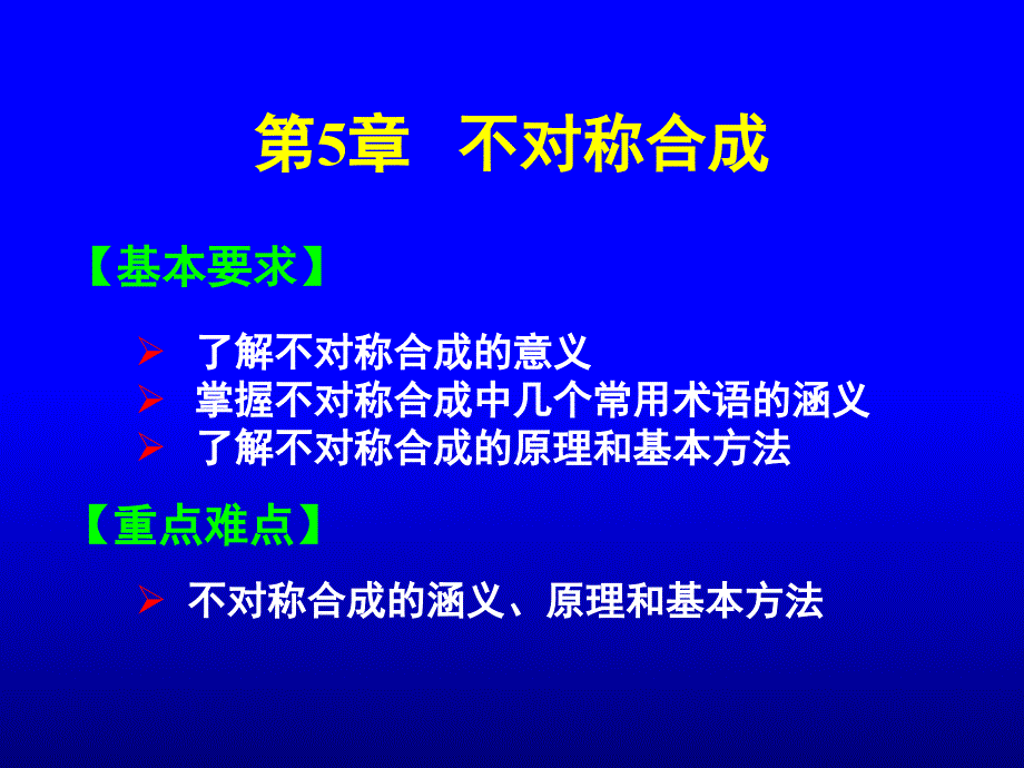 有机合成课件第5章不对称合成_第1页