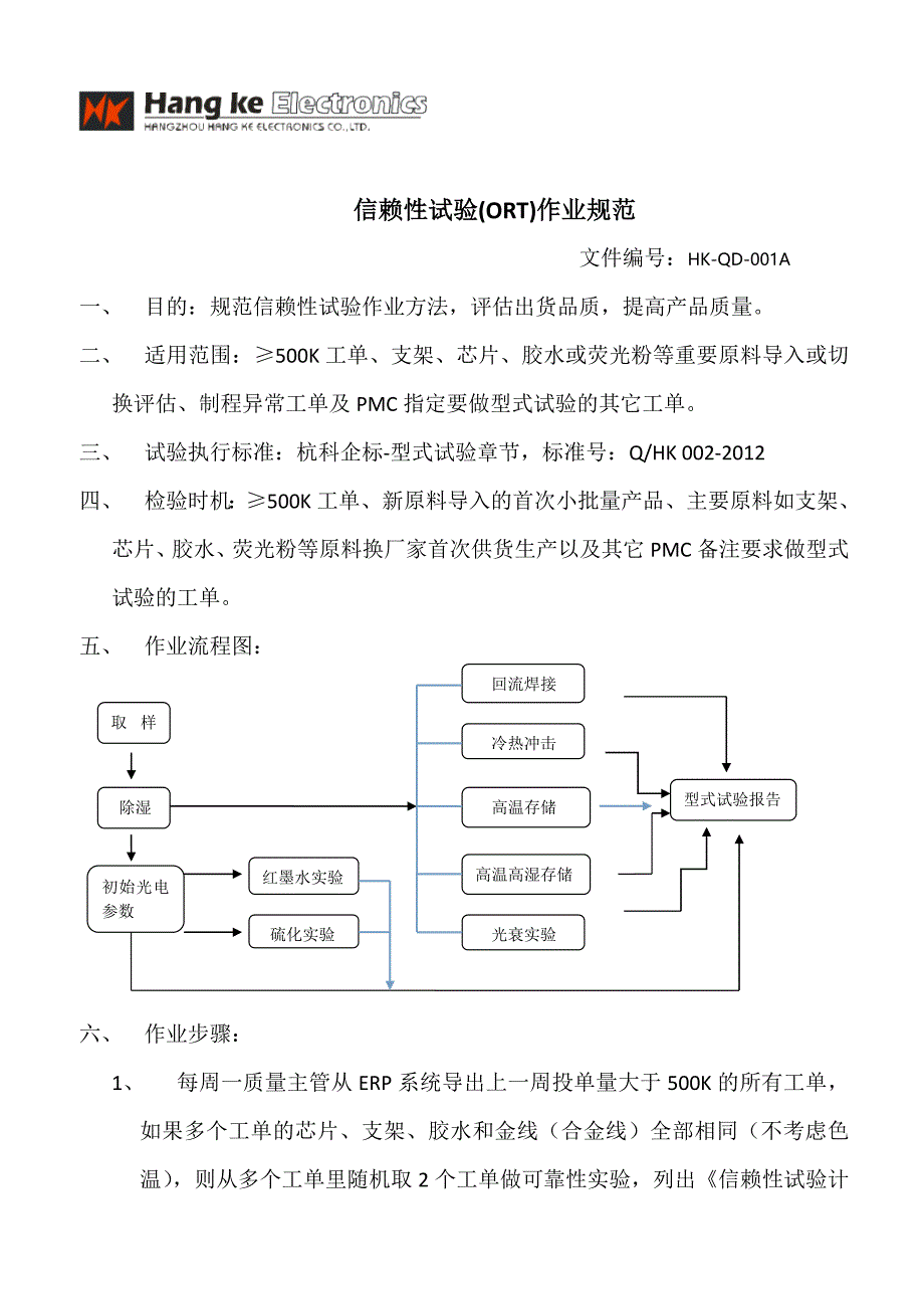 信赖性实验(ORT)作业规范_第1页