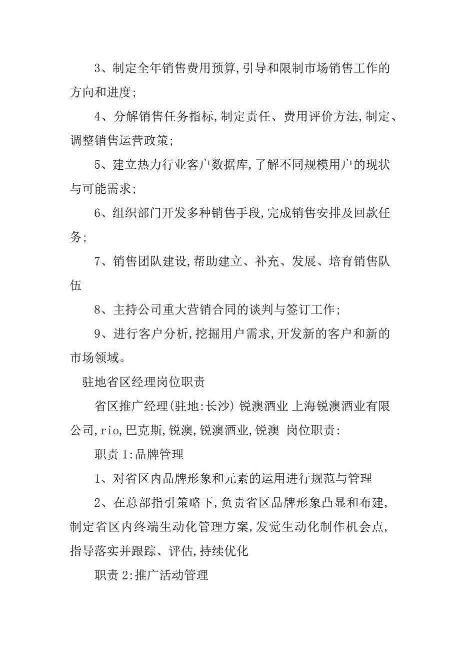 2023年省区经理岗位职责篇_第2页